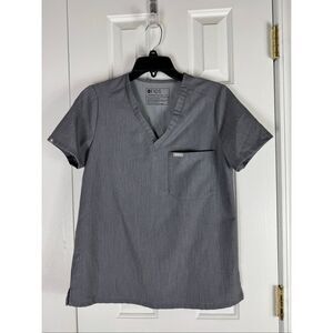 Figs Womens Grey Scrub Top Size Small